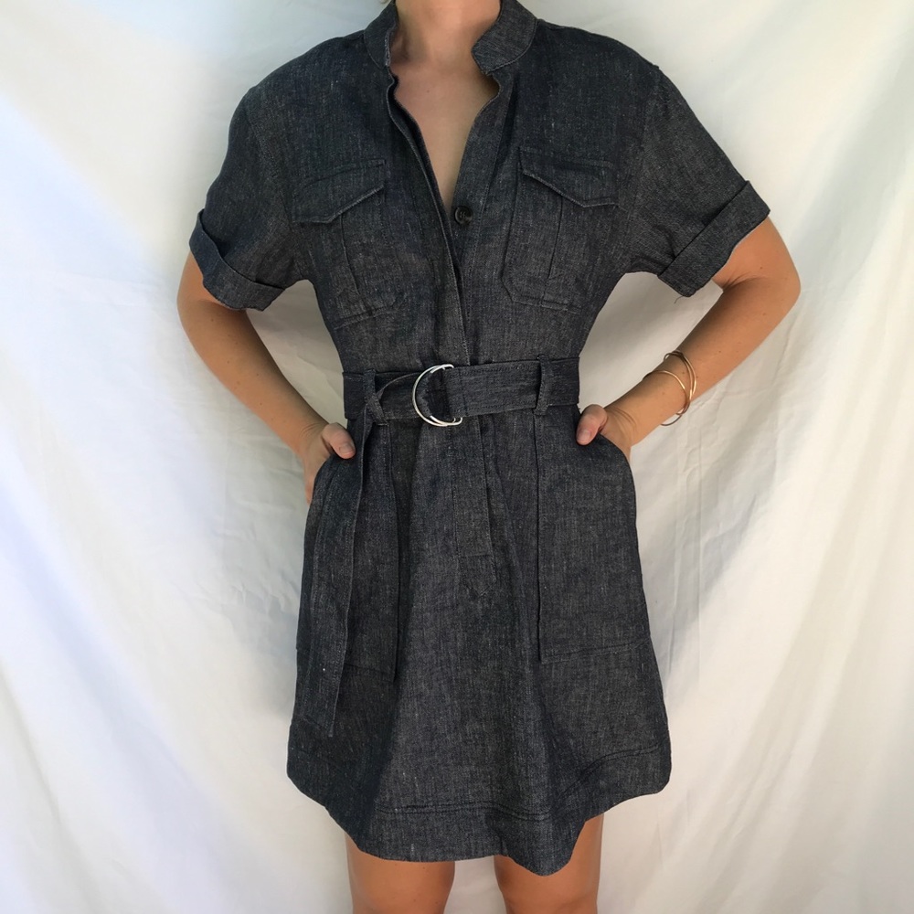 ALC Denim Indigo Tie Waist Dress Size 6